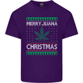 Merry Juana Christmas Funny Weed Cannabis Mens Cotton T-Shirt Tee Top Purple