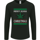 Merry Juana Christmas Funny Weed Cannabis Mens Long Sleeve T-Shirt Black