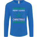 Merry Juana Christmas Funny Weed Cannabis Mens Long Sleeve T-Shirt Royal Blue