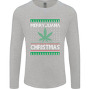 Merry Juana Christmas Funny Weed Cannabis Mens Long Sleeve T-Shirt Sports Grey