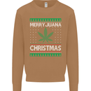 Merry Juana Christmas Funny Weed Cannabis Mens Sweatshirt Jumper Caramel Latte