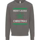 Merry Juana Christmas Funny Weed Cannabis Mens Sweatshirt Jumper Charcoal
