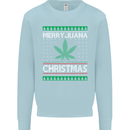 Merry Juana Christmas Funny Weed Cannabis Mens Sweatshirt Jumper Light Blue
