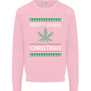 Merry Juana Christmas Funny Weed Cannabis Mens Sweatshirt Jumper Light Pink