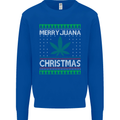 Merry Juana Christmas Funny Weed Cannabis Mens Sweatshirt Jumper Royal Blue