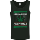 Merry Juana Christmas Funny Weed Cannabis Mens Vest Tank Top Black