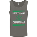 Merry Juana Christmas Funny Weed Cannabis Mens Vest Tank Top Charcoal