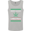Merry Juana Christmas Funny Weed Cannabis Mens Vest Tank Top Sports Grey