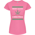 Merry Juana Christmas Funny Weed Cannabis Womens Petite Cut T-Shirt Azalea