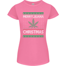 Merry Juana Christmas Funny Weed Cannabis Womens Petite Cut T-Shirt Azalea
