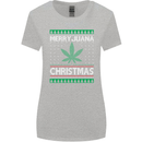 Merry Juana Christmas Funny Weed Cannabis Womens Wider Cut T-Shirt Sports Grey