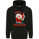 Merry Kiss My Ass Funny Christmas Childrens Kids Hoodie Black