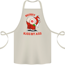 Merry Kiss My Ass Funny Christmas Cotton Apron 100% Organic Natural