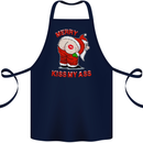 Merry Kiss My Ass Funny Christmas Cotton Apron 100% Organic Navy Blue