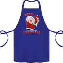 Merry Kiss My Ass Funny Christmas Cotton Apron 100% Organic Royal Blue