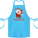Merry Kiss My Ass Funny Christmas Cotton Apron 100% Organic Turquoise