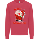 Merry Kiss My Ass Funny Christmas Kids Sweatshirt Jumper Heliconia