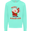 Merry Kiss My Ass Funny Christmas Kids Sweatshirt Jumper Peppermint