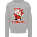 Merry Kiss My Ass Funny Christmas Kids Sweatshirt Jumper Sports Grey