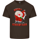 Merry Kiss My Ass Funny Christmas Kids T-Shirt Childrens Chocolate