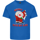Merry Kiss My Ass Funny Christmas Kids T-Shirt Childrens Royal Blue