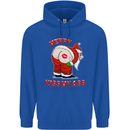 Merry Kiss My Ass Funny Christmas Mens 80% Cotton Hoodie Royal Blue