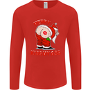 Merry Kiss My Ass Funny Christmas Mens Long Sleeve T-Shirt Red