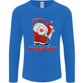 Merry Kiss My Ass Funny Christmas Mens Long Sleeve T-Shirt Royal Blue
