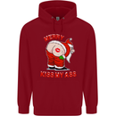 Merry Kiss My Ass Funny Christmas Rude Childrens Kids Hoodie Red