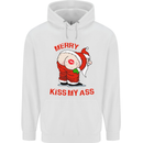Merry Kiss My Ass Funny Christmas Rude Childrens Kids Hoodie White