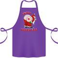 Merry Kiss My Ass Funny Christmas Rude Cotton Apron 100% Organic Purple