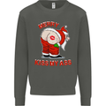 Merry Kiss My Ass Funny Christmas Rude Kids Sweatshirt Jumper Storm Grey