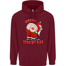 Merry Kiss My Ass Funny Christmas Rude Mens 80% Cotton Hoodie Maroon