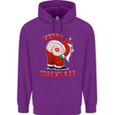 Merry Kiss My Ass Funny Christmas Rude Mens 80% Cotton Hoodie Purple