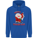 Merry Kiss My Ass Funny Christmas Rude Mens 80% Cotton Hoodie Royal Blue