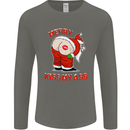Merry Kiss My Ass Funny Christmas Rude Mens Long Sleeve T-Shirt Charcoal