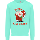 Merry Kiss My Ass Funny Christmas Rude Mens Sweatshirt Jumper Peppermint