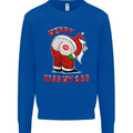 Merry Kiss My Ass Funny Christmas Rude Mens Sweatshirt Jumper Royal Blue