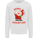 Merry Kiss My Ass Funny Christmas Rude Mens Sweatshirt Jumper White