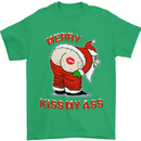 Merry Kiss My Ass Funny Christmas Rude Mens T-Shirt Cotton Gildan Irish Green