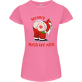 Merry Kiss My Ass Funny Christmas Rude Womens Petite Cut T-Shirt Azalea