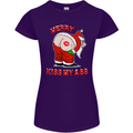 Merry Kiss My Ass Funny Christmas Rude Womens Petite Cut T-Shirt Purple
