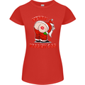 Merry Kiss My Ass Funny Christmas Rude Womens Petite Cut T-Shirt Red