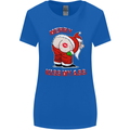 Merry Kiss My Ass Funny Christmas Rude Womens Wider Cut T-Shirt Royal Blue