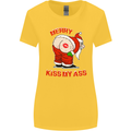 Merry Kiss My Ass Funny Christmas Rude Womens Wider Cut T-Shirt Yellow