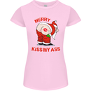 Merry Kiss My Ass Funny Christmas Womens Petite Cut T-Shirt Light Pink