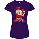 Merry Kiss My Ass Funny Christmas Womens Petite Cut T-Shirt Purple