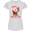 Merry Kiss My Ass Funny Christmas Womens Petite Cut T-Shirt White