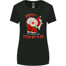 Merry Kiss My Ass Funny Christmas Womens Wider Cut T-Shirt Black