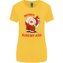 Merry Kiss My Ass Funny Christmas Womens Wider Cut T-Shirt Yellow